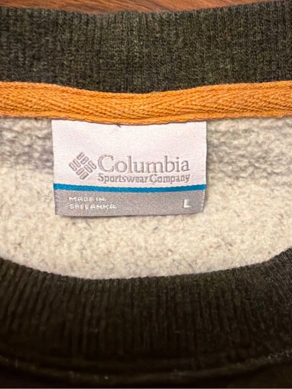 Columbia Olive Green Crewneck Sweatshirt with Small Chest Logo
